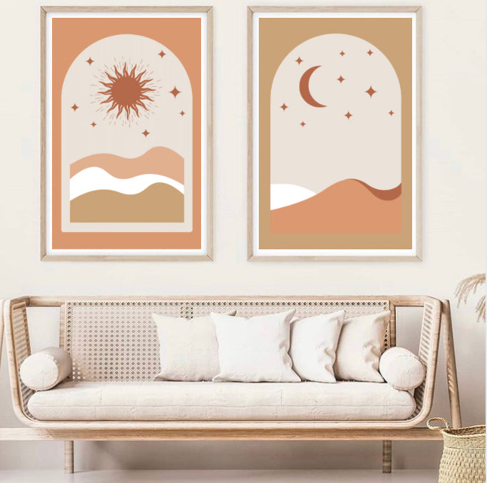 Mystic Desert Sun and Moon Set