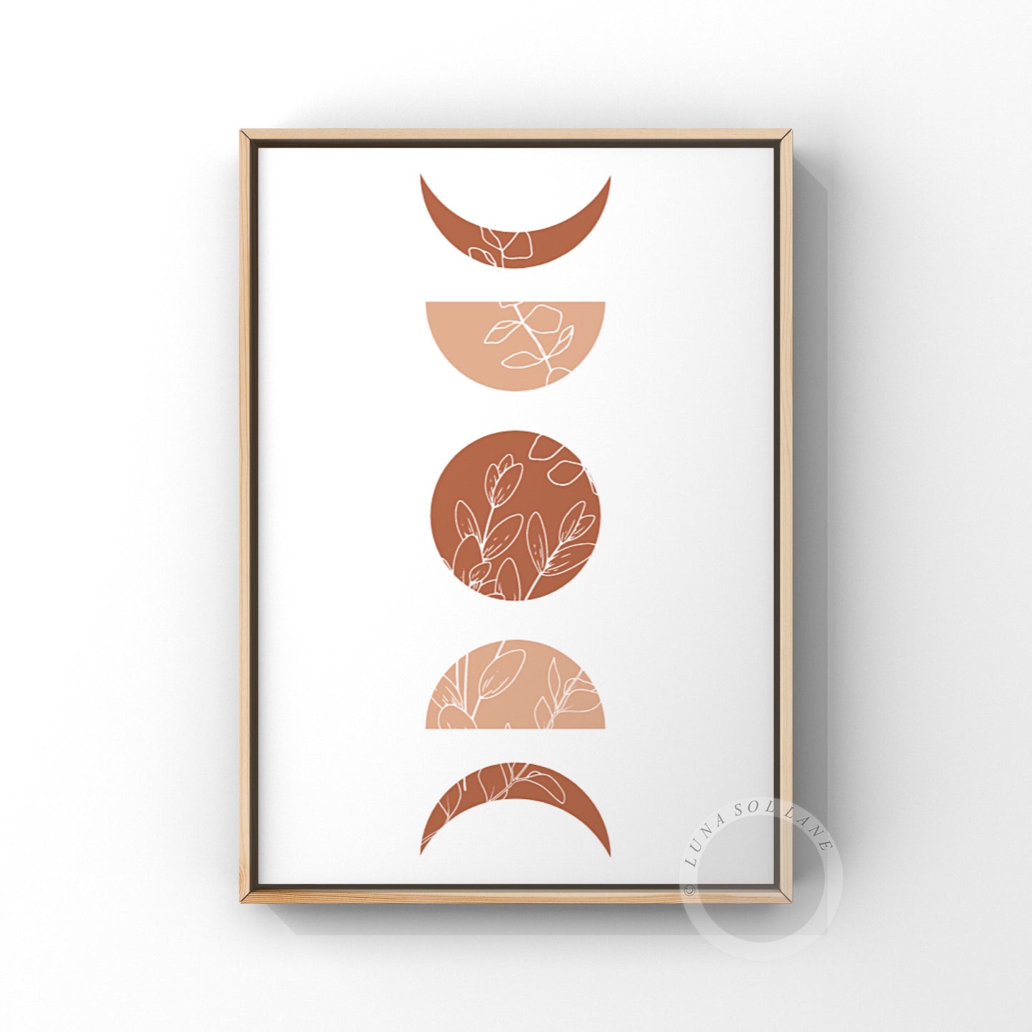 Blush Boho Terracotta Sun and Moon Phase Set (Design 1)